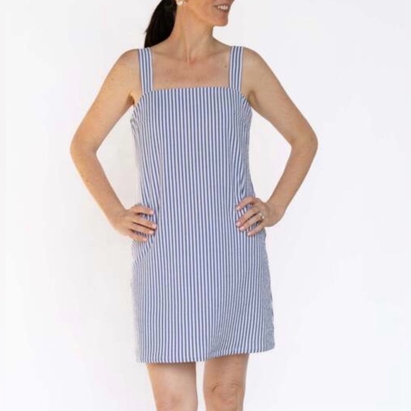 For Cynthia Dresses & Skirts - For Cynthia Linen Blend Striped Knee Length Shift Dress M